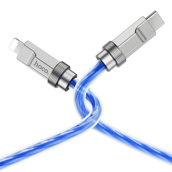 Hoco Cablu Type-C la Lightning 20W, 1m - Hoco Crystal (U113) - Blue 6931474790026 έως 12 άτοκες Δόσεις