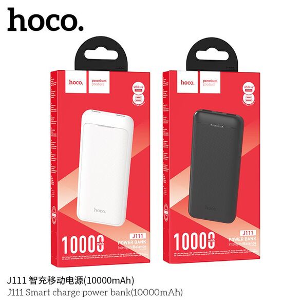 Hoco Baterie Externa 2x USB, Type-C, 2A, 10000mAh - Hoco Smart (J111) - White 6931474795755 έως 12 άτοκες Δόσεις