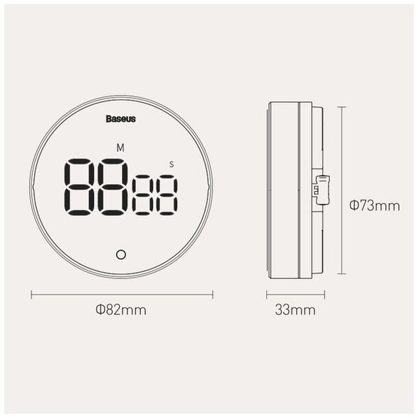 Baseus Cronometru Universal - Baseus (FMDS000013) - Dark Grey 6932172600204 έως 12 άτοκες Δόσεις