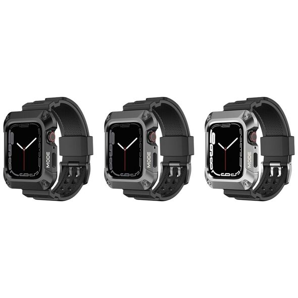 Lito Husa pentru Apple Watch 7 / 8 / 9 (45mm) + Curea - Lito Metal RuggedArmor (LS002) - Grey 5949419073937 έως 12 άτοκες Δόσεις