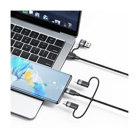 USAMS Usams - Data Cable 6in1 U85 (US-SJ645) - Fast Charging PD100W, USB, Type-C to Lightning, Micro-USB, USB-C, 1.2m - Black 6958444906478 έως 12 άτοκες Δόσεις