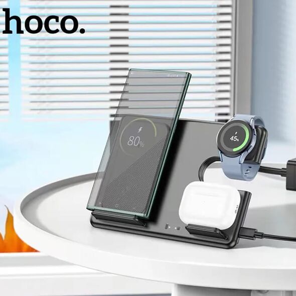 Hoco Statie de Alimentare pentru Telefoane, Samsung Watch, AirPods, 15W - Hoco (CQ2) - Black 6942007602327 έως 12 άτοκες Δόσεις
