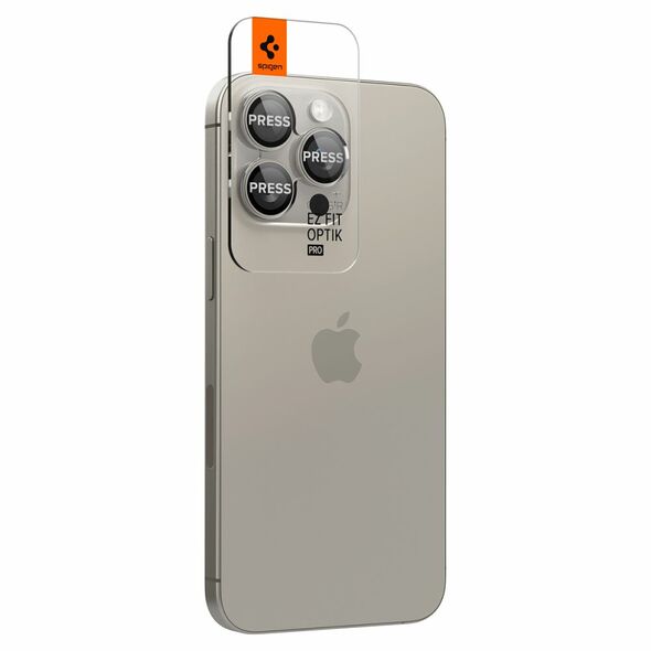 Spigen Folie Camera pentru iPhone 14 Pro  / 14 Pro Max / 15 Pro / 15 Pro Max (set 2) - Spigen Glas.tR Optik - Natural Titanium 8809971220545 έως 12 άτοκες Δόσεις