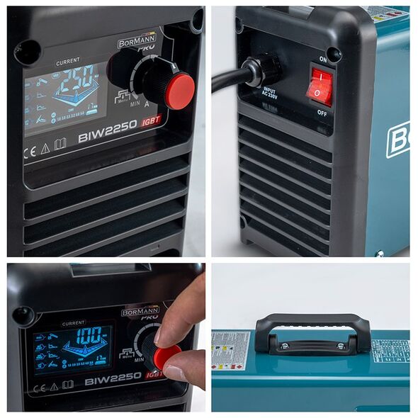 Bormann pro Biw2250 Ηλεκτροκολληση Inverter Αποδοση 250α/60%, Ψηφ.οθονης, Μεγ.ηλεκτροδιο 5mm, Περιλαμβανει Εξαρτηματα 061984 έως 12 Άτοκες Δόσεις