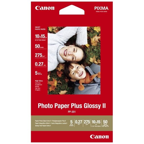 Canon Φωτογραφικό Χαρτί A6 Glossy 275g/m² 50 Φύλλα (2311B003) (CAN-PP201A6) έως 12 άτοκες Δόσεις