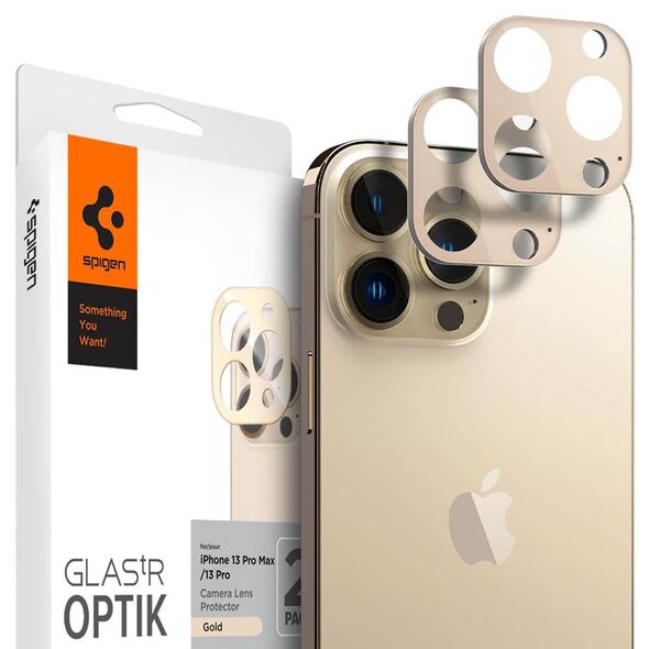 Spigen Folie Camera pentru Phone 13 Pro / 13 Pro Max (set 2) - Spigen Glas.tR Optik - Gold 8809811856408 έως 12 άτοκες Δόσεις