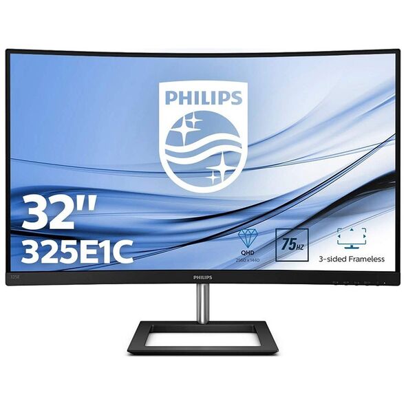 PHILIPS E Line 325E1C Curved QHD Monitor 32" AMD FreeSync (325E1C) (PHI325E1C) έως 12 άτοκες Δόσεις