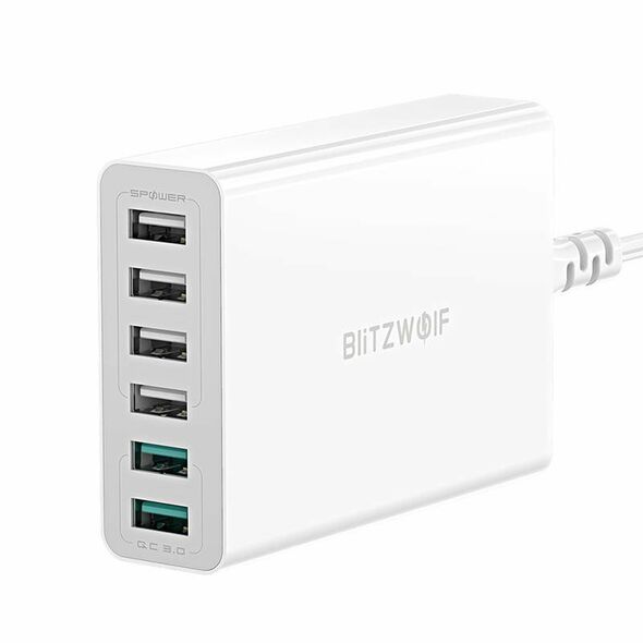 BlitzWolf Charger 6x USB  Blitzwolf BW-S15, QC 3.0, 60 W (white) 023076 5907489604321 BW-S15 EU έως και 12 άτοκες δόσεις