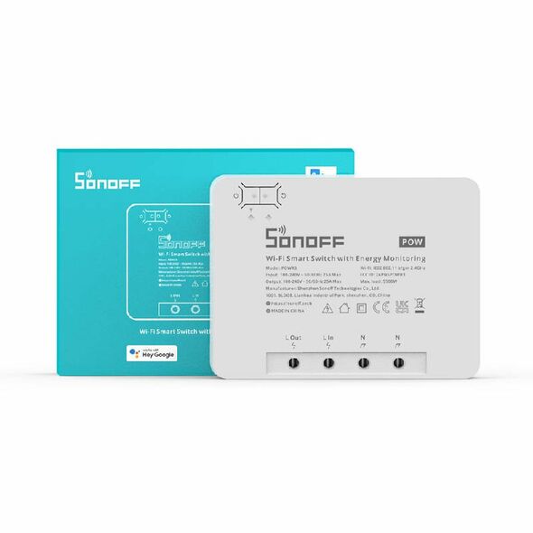 Sonoff Smart Wi-Fi switch with Energy Monitoring Sonoff POWR3 (25A/5500W) 028710 6920075776768 POWR3 έως και 12 άτοκες δόσεις