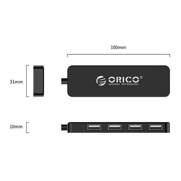 Orico Orico Adapter Hub, USB to 4xUSB (black) 029343 6936761889612 FL01-BK-BP έως και 12 άτοκες δόσεις