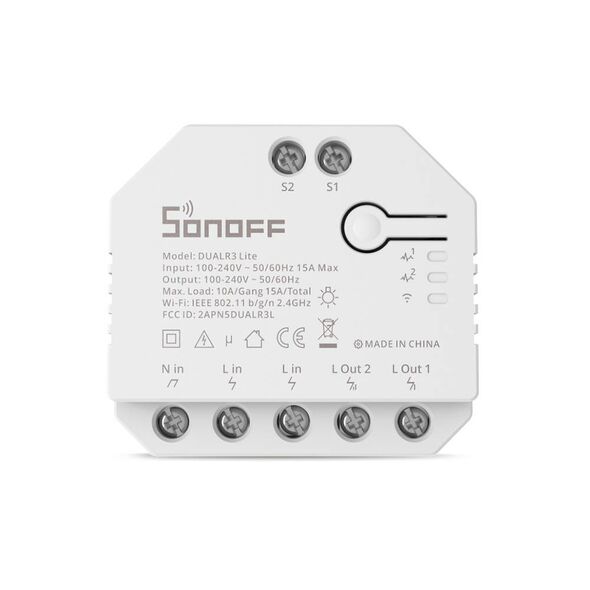 Sonoff Smart Wi-Fi switch WiFi Sonoff Dual R3 Lite 031124 6920075776966 DUALR3 Lite έως και 12 άτοκες δόσεις