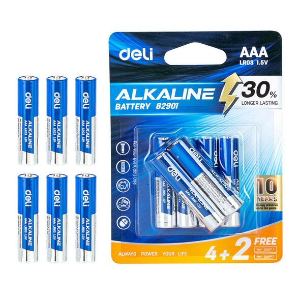 Deli Office Alkaline batteries Deli  AAA LR03 4+2pcs 030707 6921734910547 E82901 έως και 12 άτοκες δόσεις