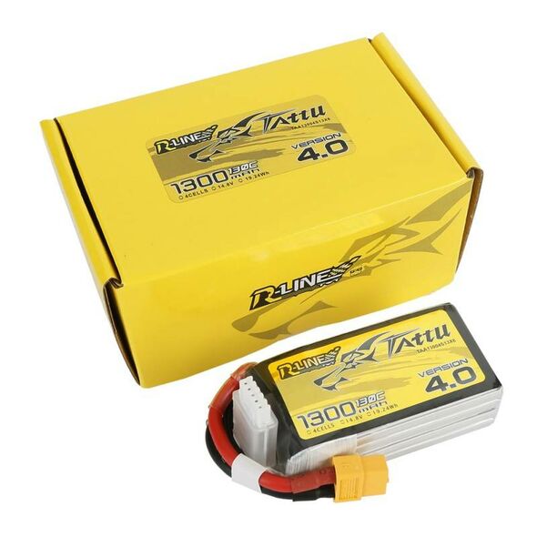 Tattu Battery Tattu R-Line Version 4.0 1300mAh 14,8V 130C 4S1P XT60 033588 6928493306246 TAA13004S13X6 έως και 12 άτοκες δόσεις
