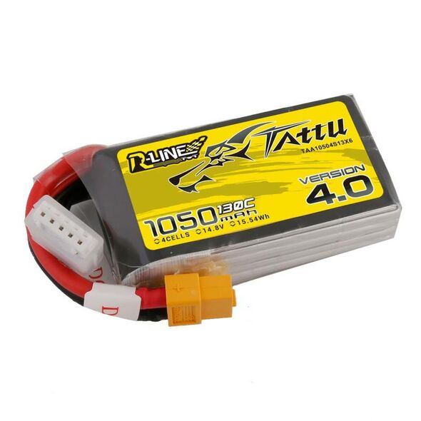 Tattu Battery Tattu R-Line 4.0 1050mAh 14,8V 130C 4S1P XT60 033811 6928493306673 TAA10504S13X6 έως και 12 άτοκες δόσεις