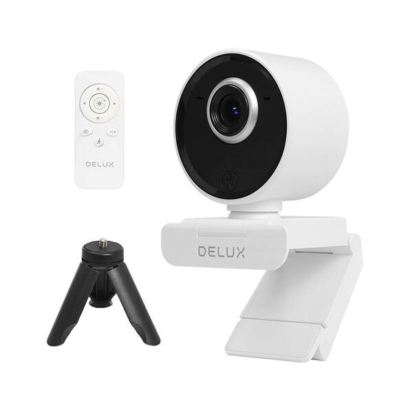 Delux Smart Webcam with Tracking and Built-in Microphone Delux DC07 (White) 2MP 1920x1080p 032784 6938820450726 DC07-W έως και 12 άτοκες δόσεις