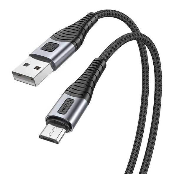 Vipfan USB to Micro USB cable Vipfan X10, 3A, 1.2m, braided (black) 036899 6971952431324 CB-X10MK έως και 12 άτοκες δόσεις