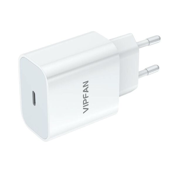 Vipfan Wall charger Vipfan E04, USB-C, 20W, QC 3.0 + USB-C cable (white) 036881 6971952431799 E04 CC έως και 12 άτοκες δόσεις