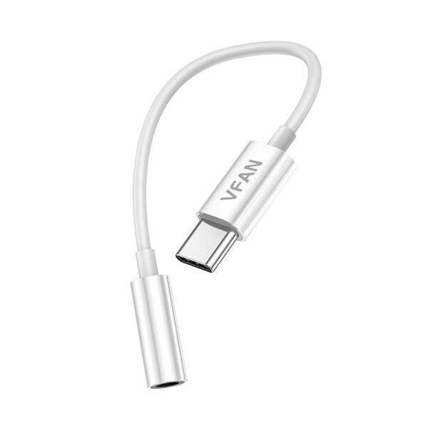 Vipfan Cable Vipfan L08 USB-C to mini jack 3.5mm AUX, 10cm (white) 036865 6971952433823 L08 έως και 12 άτοκες δόσεις