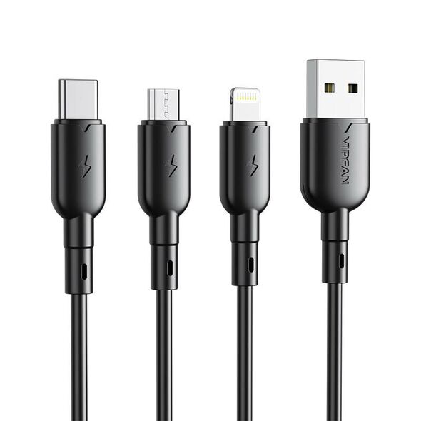Vipfan USB to USB-C cable Vipfan Colorful X11, 3A, 1m (black) 036784 6971952432796 X11TC-black έως και 12 άτοκες δόσεις