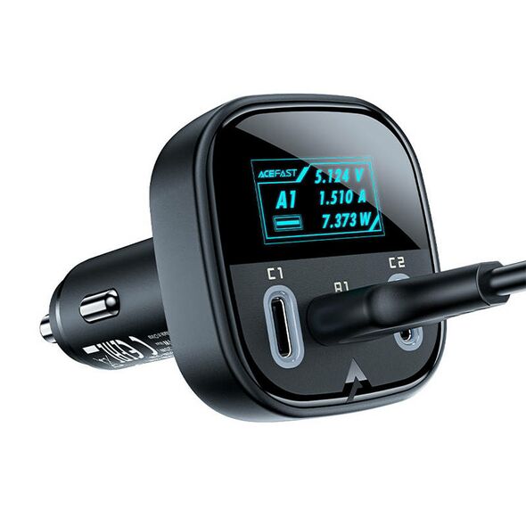 Acefast Car Charger Acefast B5, 101W, 2x USB-C + USB, OLED (black) 039327 6974316281436 B5 έως και 12 άτοκες δόσεις