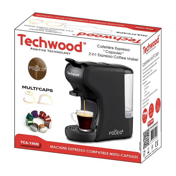 Techwood Capsule coffee maker  Techwood TCA-196N (black) 039762 3760115719026 TCA-196N έως και 12 άτοκες δόσεις