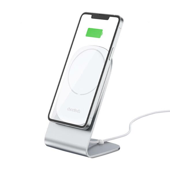 Choetech Holder with magnetic wireless charger Choetech H047 (silver) 045785 6971824978605 H047(with wireless c έως και 12 άτοκες δόσεις
