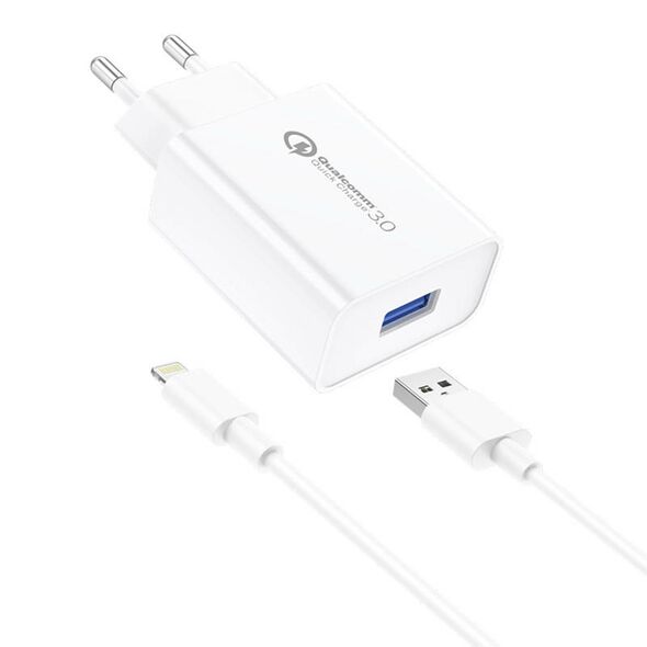 Foneng Foneng EU13 Wall Charger + USB to Lightning Cable, 3A (White) 045502 6970462514862 EU13 iPhone έως και 12 άτοκες δόσεις