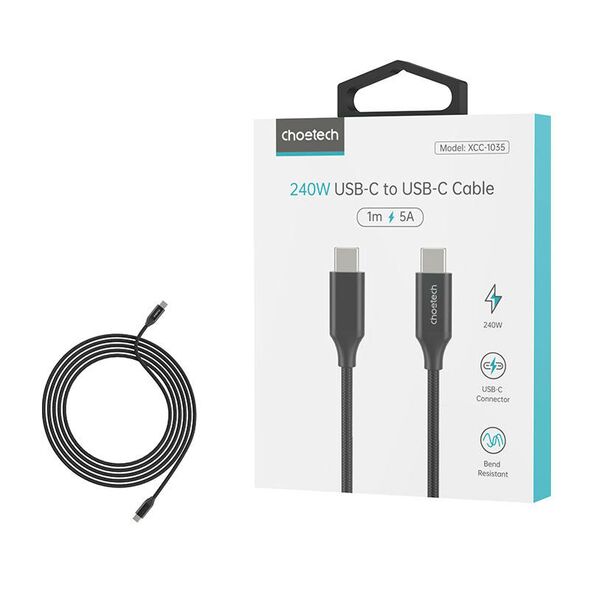 Choetech Cable USB-C do USB-C Choetech XCC-1035 240W 1.2m (black) 045832 6932112104335 XCC-1035 έως και 12 άτοκες δόσεις