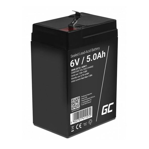Green Cell Rechargeable battery AGM 6V 5Ah Maintenancefree for UPS ALARM 048409 5902701411572 AGM11 έως και 12 άτοκες δόσεις