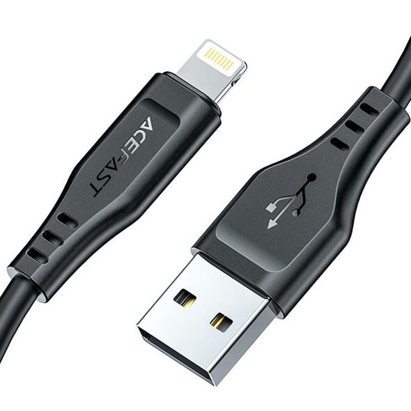 Acefast Cable USB to Lightining Acefast C3-02, MFi,  2.4A 1.2m (black) 048676 6974316280828 C3-02 black έως και 12 άτοκες δόσεις