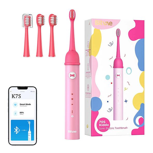 Bitvae Sonic toothbrush with app for kids and tips set  Bitvae K7S (pink) 051509 6973734202351 K7S pink έως και 12 άτοκες δόσεις