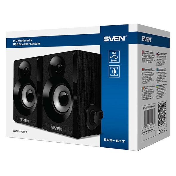 Sven Speaker SVEN SPS-517, 6W  (black) 055090 6438162016180 SV-016180 έως και 12 άτοκες δόσεις