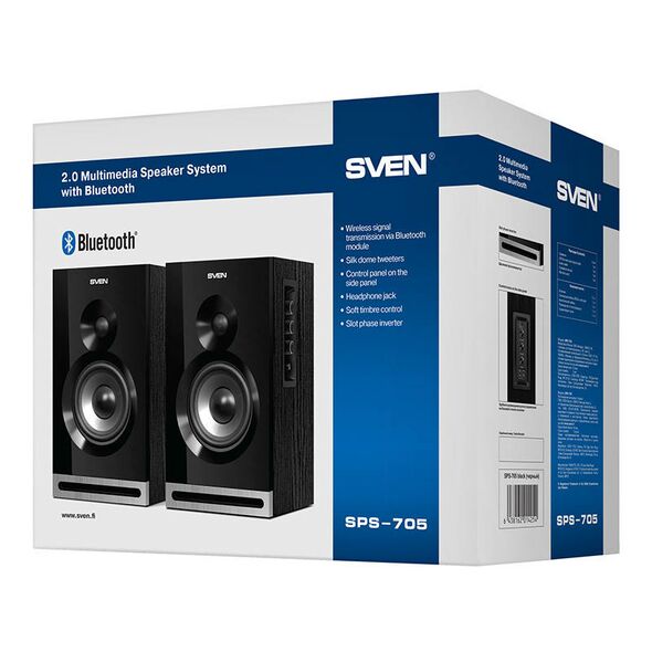 Sven Speaker SVEN SPS-705, 40W Bluetooth (black) 055091 6438162014254 SV-014254 έως και 12 άτοκες δόσεις