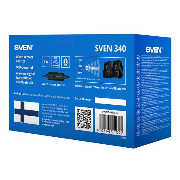 Sven Speakers SVEN 340 USB (black) 055099 6438162021399 SV-021399 έως και 12 άτοκες δόσεις