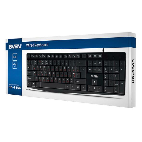 Sven Keyboard Sven KB-S305 (black) 055112 6438162018801 SV-018801 έως και 12 άτοκες δόσεις