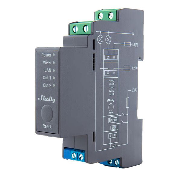 Shelly Dual-channel smart relay Shelly Pro 2 059205 3800235268025 Pro2 έως και 12 άτοκες δόσεις