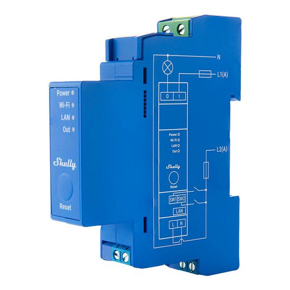 Shelly DIN Rail Smart Switch Shelly Pro 1 with dry contacts, 1 channe; 059203 3800235268001 Pro1 έως και 12 άτοκες δόσεις