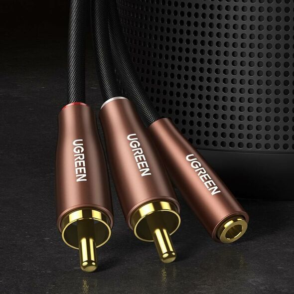 Ugreen cable audio cable 3.5mm mini jack (female) - 2RCA (male) 5m brown (AV198 60988) 6957303869985