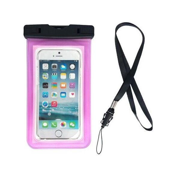 Waterproof Θήκη inos για Smartphones έως 6.7'' Διάφανο-Ροζ 5205598158323 5205598158323 έως και 12 άτοκες δόσεις