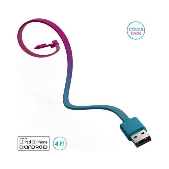 Καλώδιο Σύνδεσης USB 2.0 BuQu CORDZ Duo USB A σε Micro USB & Lightning 1.2m Ροζ - Γαλάζιο 609525765830 609525765830 έως και 12 άτοκες δόσεις