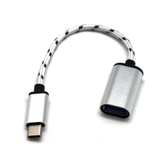 Αντάπτορας USB Host OTG (Female) Braided σε USB C (Male) Metallic Ασημί (Ασυσκεύαστο) 1110111070013 1110111070013 έως και 12 άτοκες δόσεις