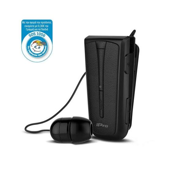 Στερεοφωνικό Ακουστικό Bluetooth iPro RH219s Retractable με Δόνηση Μαύρο 5205598122263 5205598122263 έως και 12 άτοκες δόσεις
