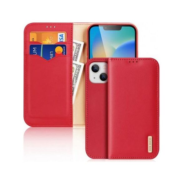 Θήκη Δερμάτινη Dux Ducis Hivo RFID Wallet Apple iPhone 15 Plus Κόκκινο 6934913025529 6934913025529 έως και 12 άτοκες δόσεις