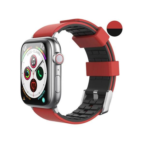 Λουράκι Σιλικόνης Ahastyle WA11 Duotone Premium Silicone Apple Watch (38/ 40/ 41mm) Σκούρο Κόκκινο-Μαύρο X002RWAXZH X002RWAXZH έως και 12 άτοκες δόσεις