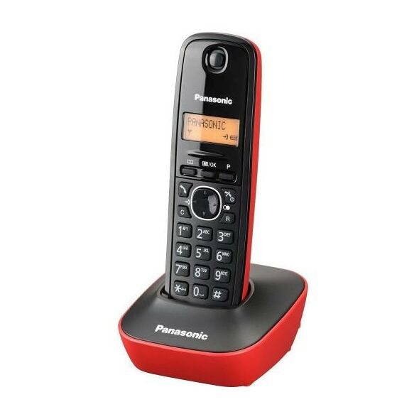 Ασύρματο Τηλέφωνο Panasonic KX-TG1611 Μαύρο-Κόκκινο 5025232624850 5025232624850 έως και 12 άτοκες δόσεις