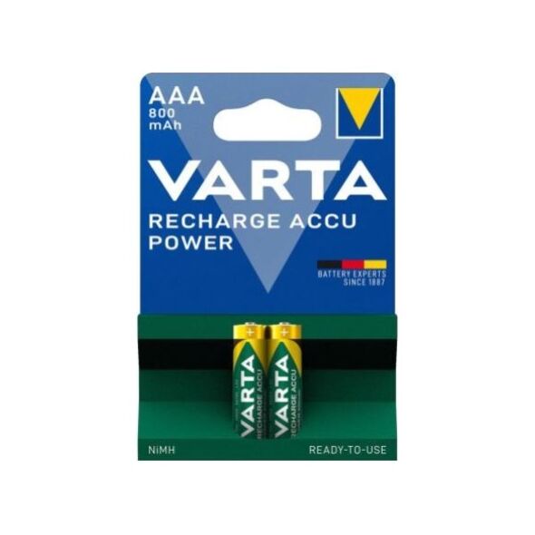 Μπαταρία Επαναφορτιζόμενη Varta AAA 800mAh NiMH 1.2V Ready2Use (2 τεμ.) 4008496550579 4008496550579 έως και 12 άτοκες δόσεις