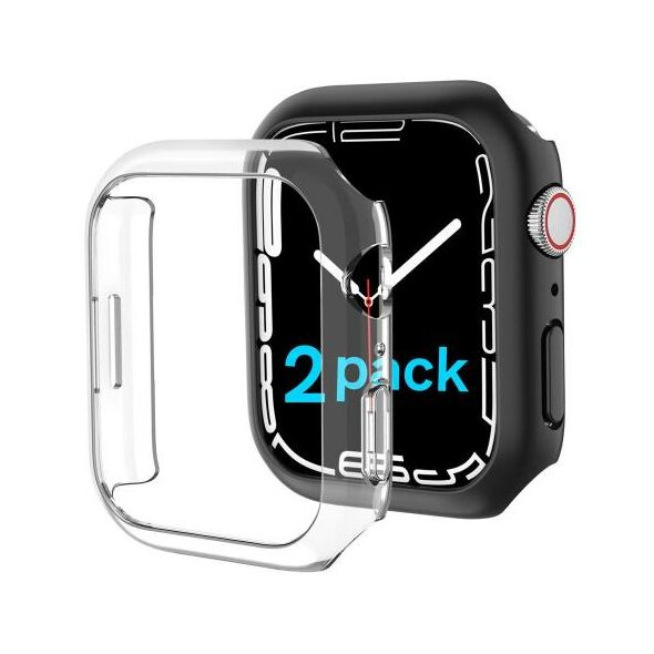 Θήκη PC Ahastyle WG59 Apple Watch 7 41mm Ματ Διάφανο & Μαύρο (2 τεμ.) X005WG5901 X005WG5901 έως και 12 άτοκες δόσεις