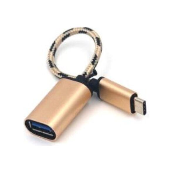 Αντάπτορας USB Host OTG (Female) Braided σε USB C (Male) Metallic Χρυσό (Ασυσκεύαστο) 0111010245 0111010245 έως και 12 άτοκες δόσεις