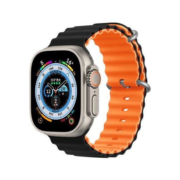 Λουράκι Devia Sport6 Silicone Apple Watch (38/ 40/ 41mm) Two-Tone Deluxe Μαύρο-Πορτοκαλί 6938595381591 6938595381591 έως και 12 άτοκες δόσεις