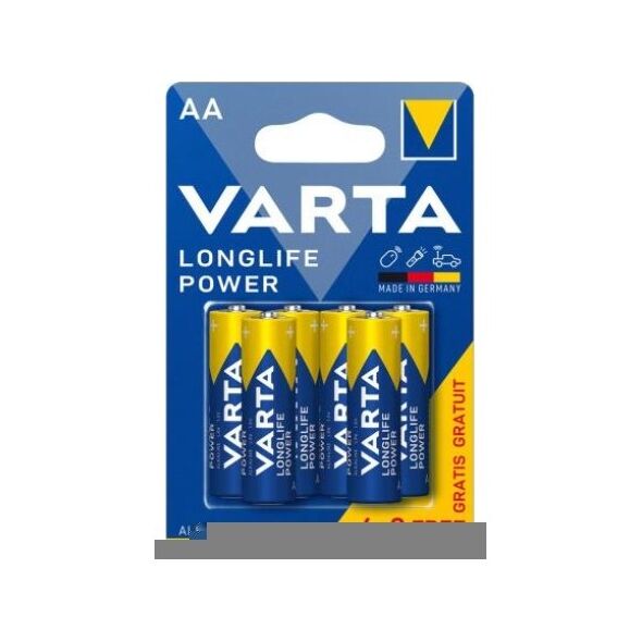 Μπαταρία Alkaline Varta Longlife Power AA LR06 (4+2 τεμ.) 4008496568772 4008496568772 έως και 12 άτοκες δόσεις